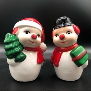 Ceramic Snowman Salt and Pepper Shakers